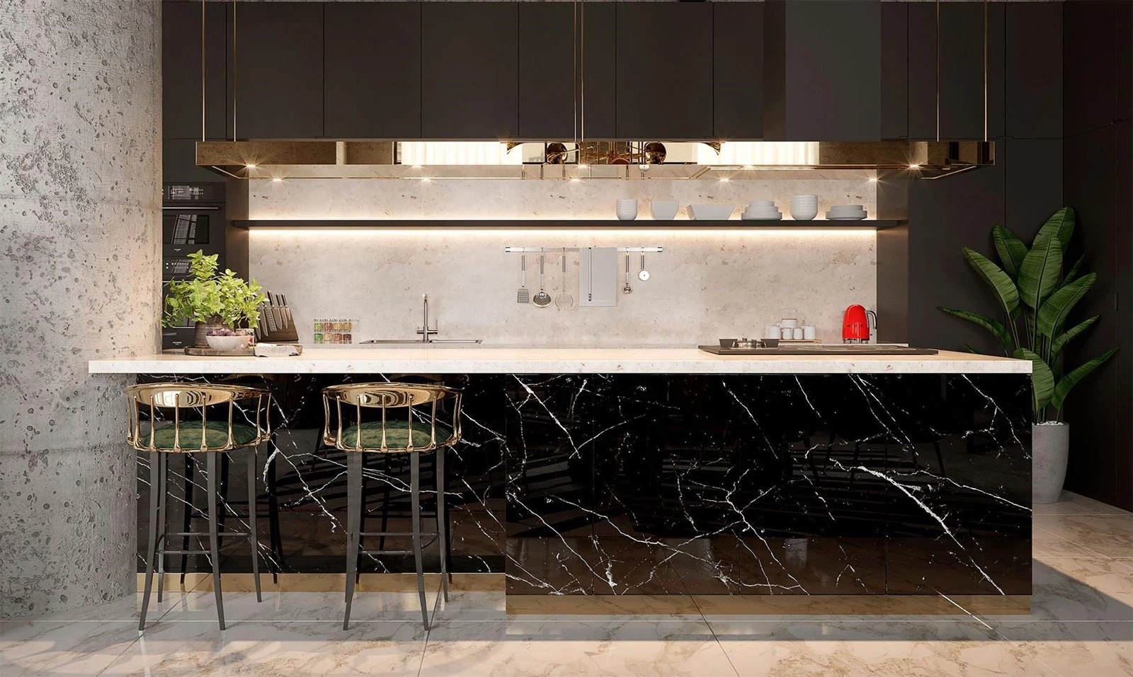 Cabinets background walls